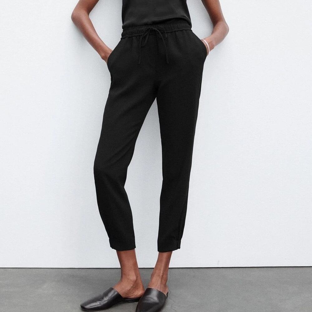 The Reset Black Drawstring Lightweight Jogger Trousers Pants Size Medium